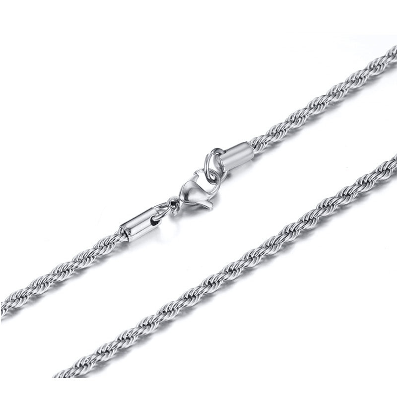 Rope Chain Necklace, Silver — 2mm / 4mm / 5mm