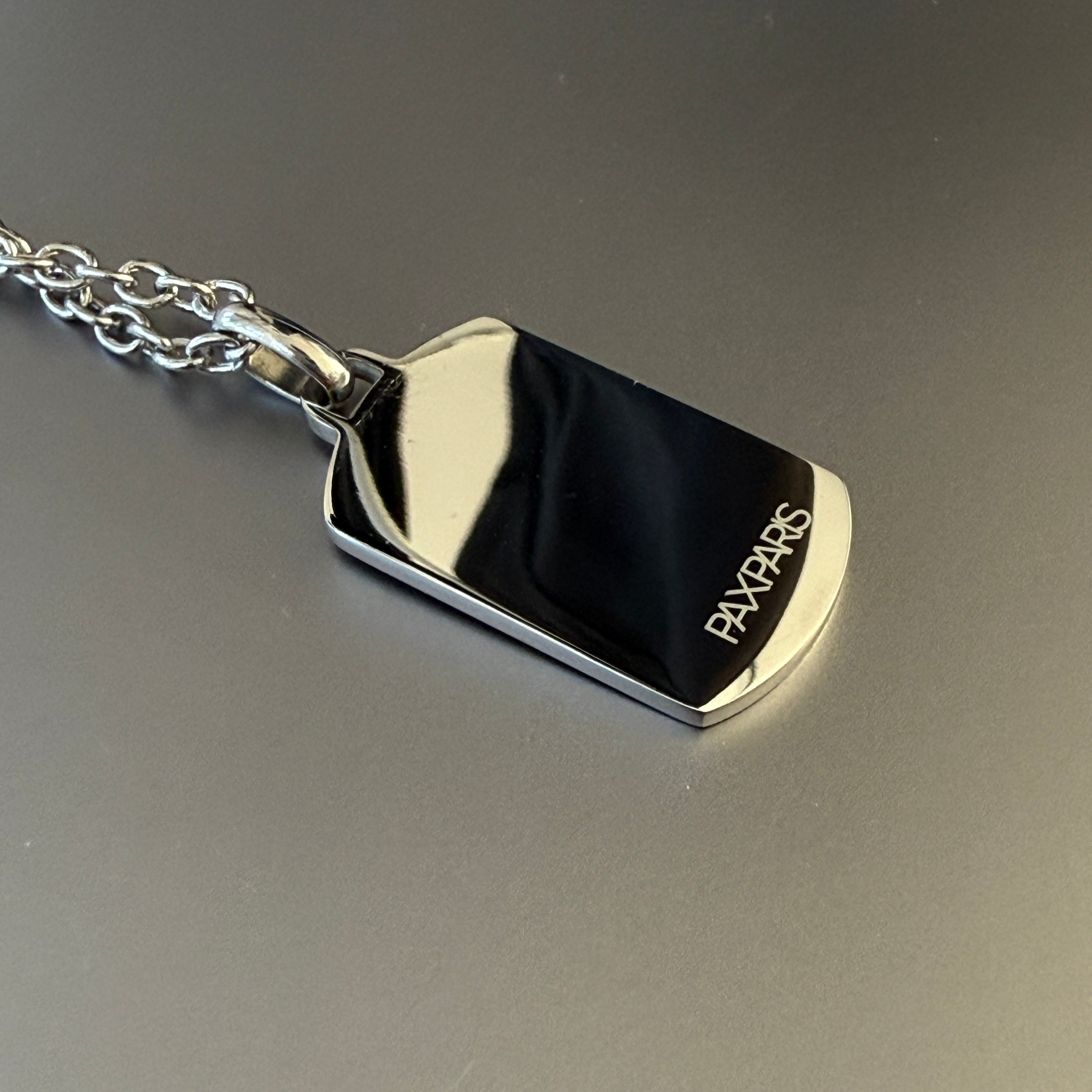 Carbon Inlay Dog Tag Pendant