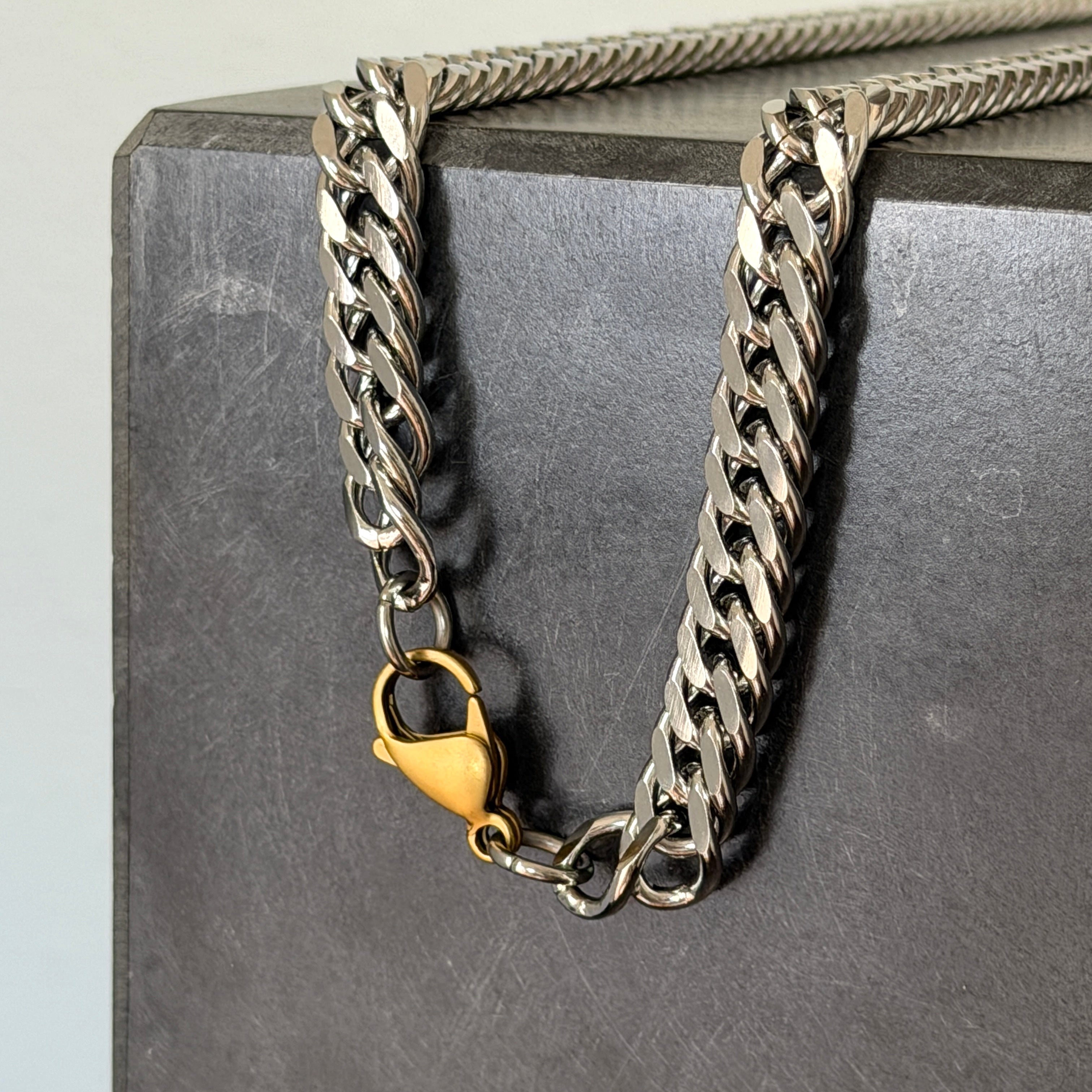 2 Cut Double Chain Necklace, 9.3mm