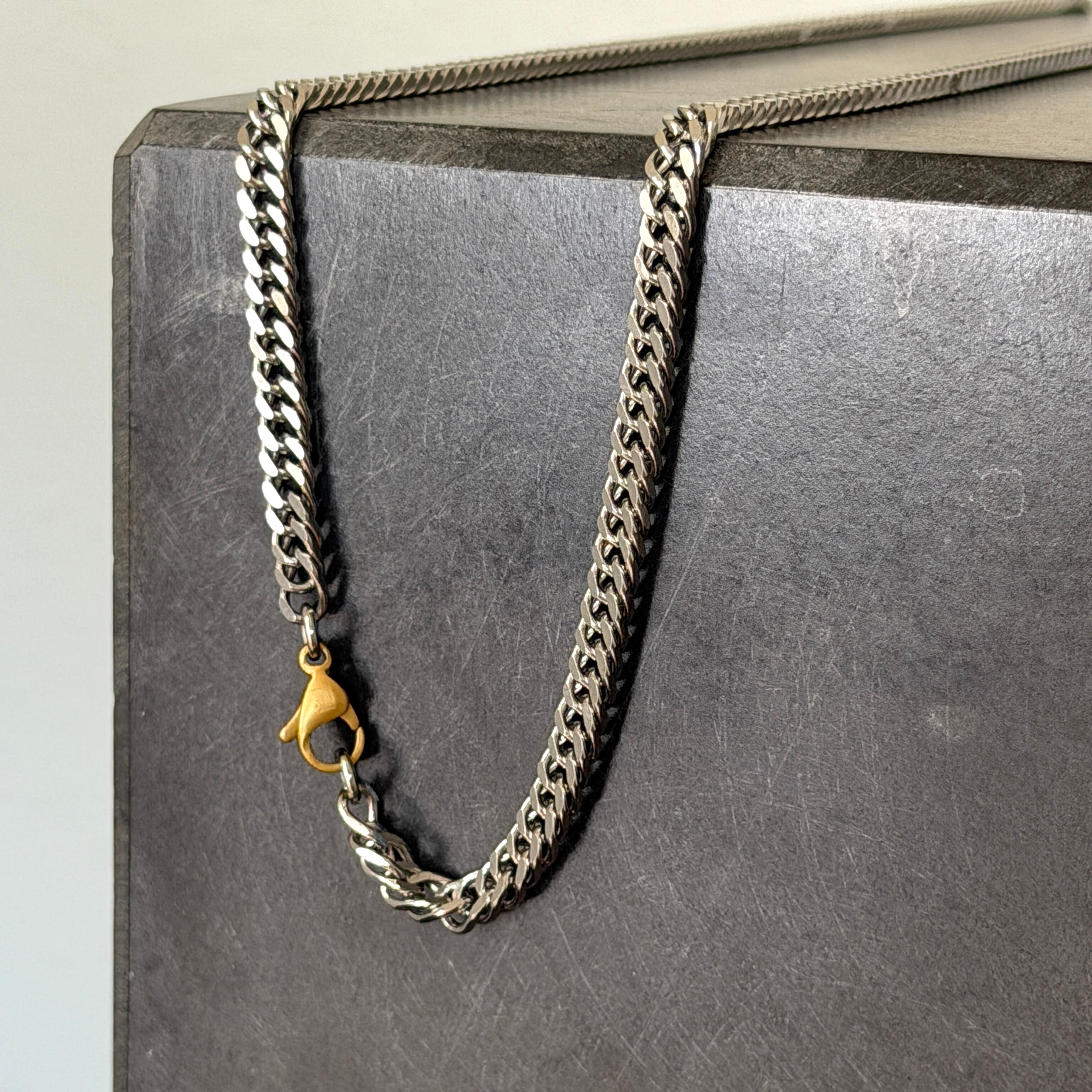 4 Cut Double Chain Necklace, 3.3mm