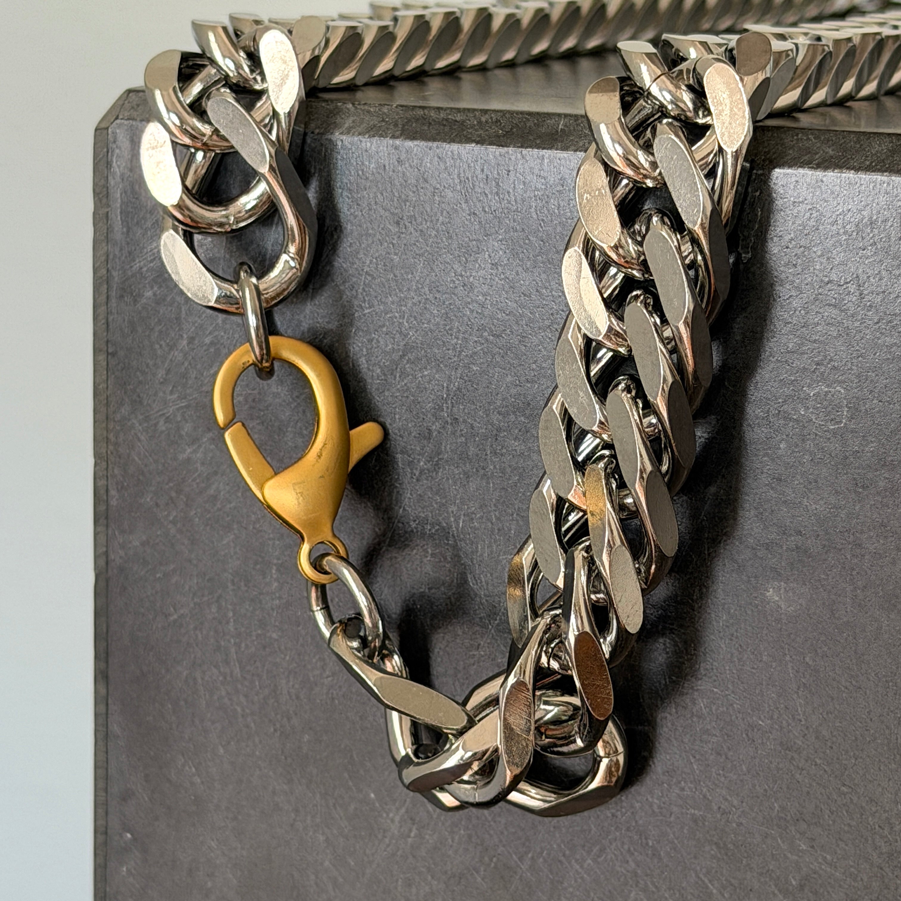 4 Cut Double Chain Necklace, 15.1mm