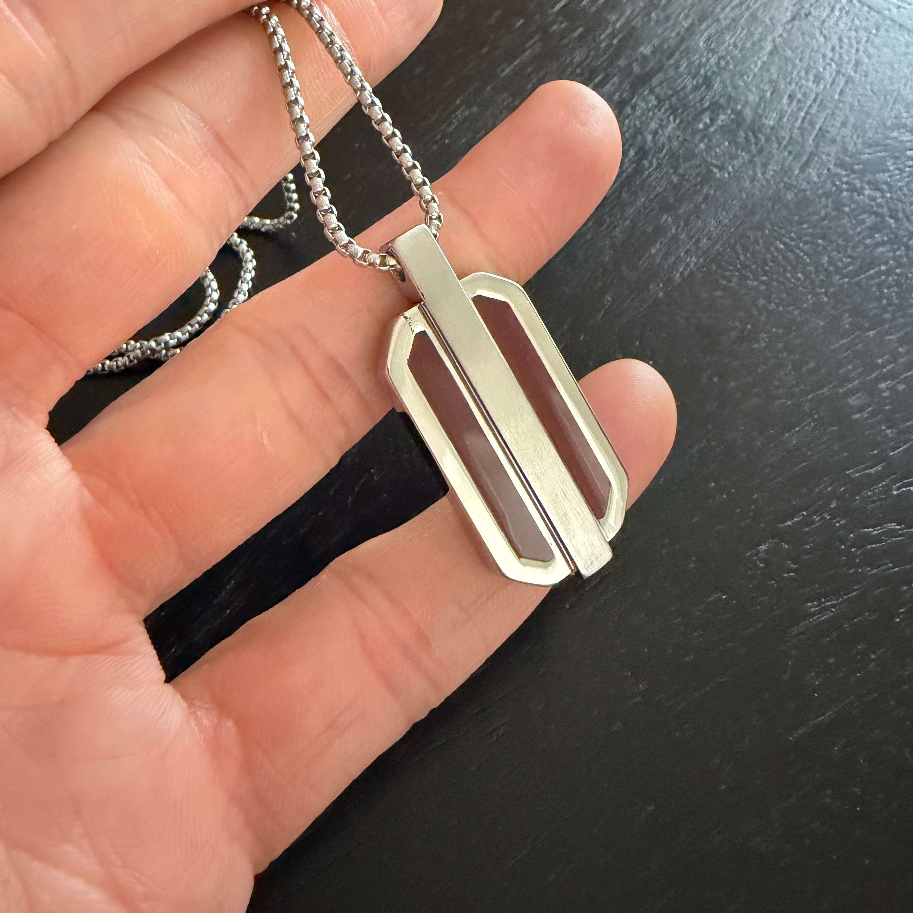 Geometric Open Frame Pendant Necklace