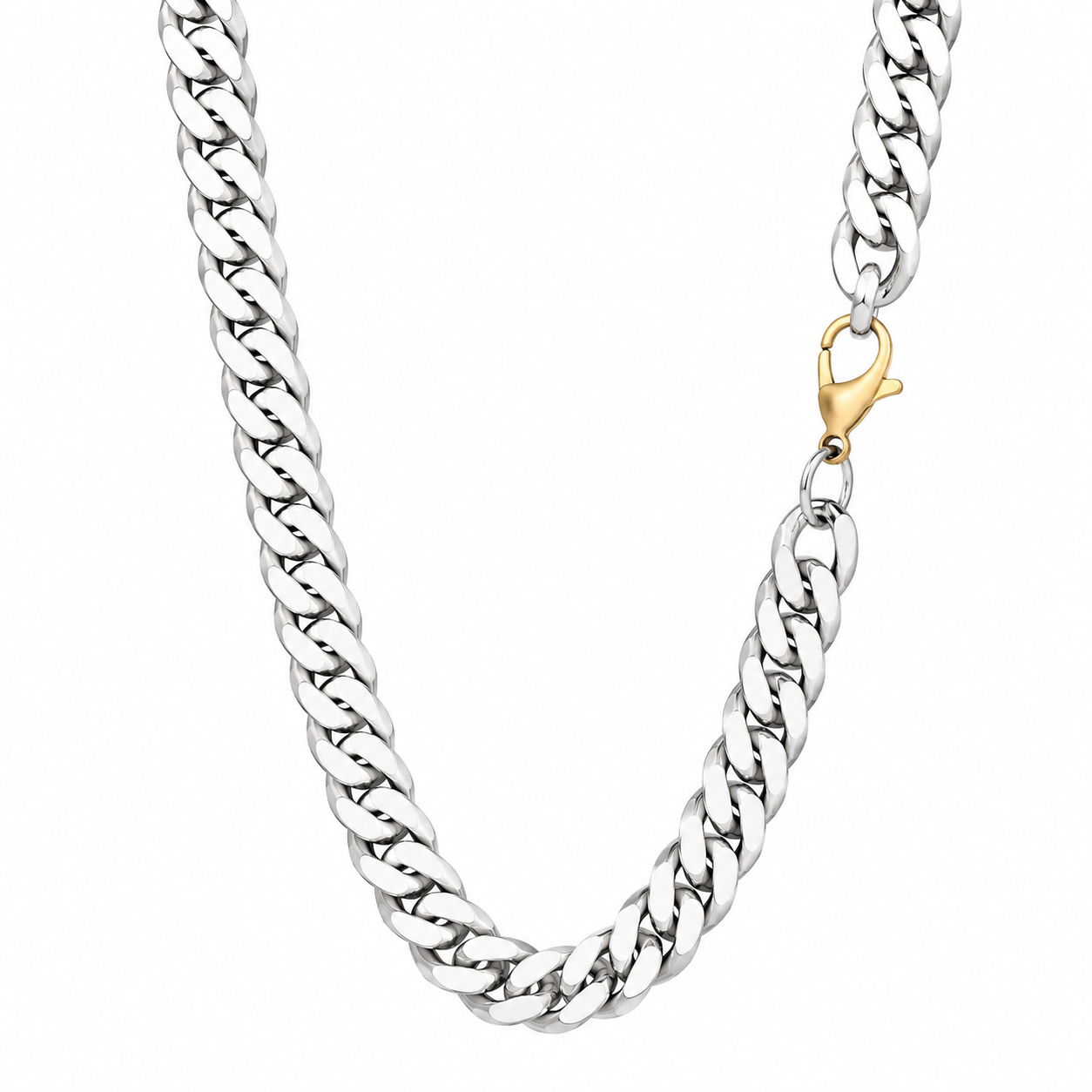 4 Cut Double Chain Necklace, 15.1mm