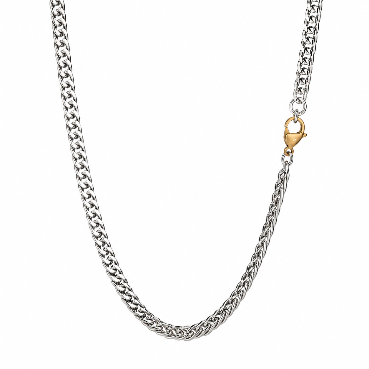 2 Cut Double Chain Necklace, 6.5mm