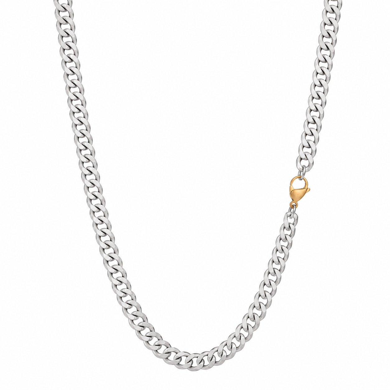 6 Cut Double Chain Necklace, 9.2mm