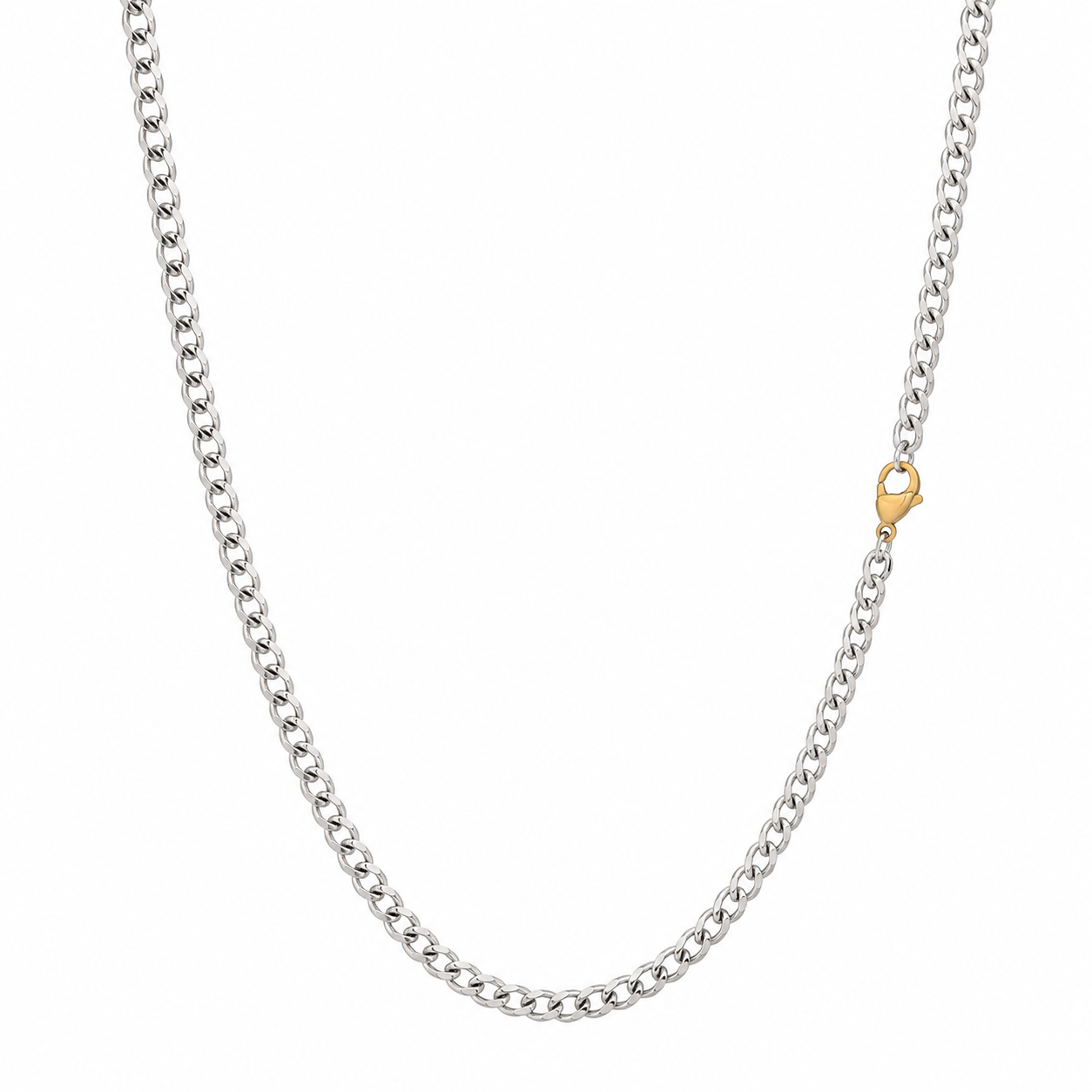 6 Cut Double Chain Necklace, 4.3mm