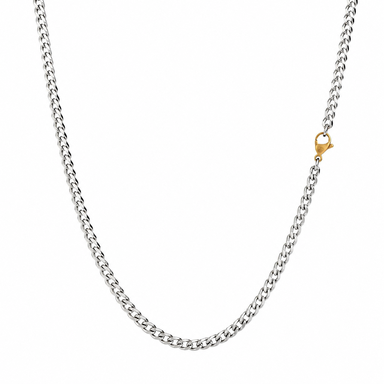 4 Cut Chain Necklace, 3mm