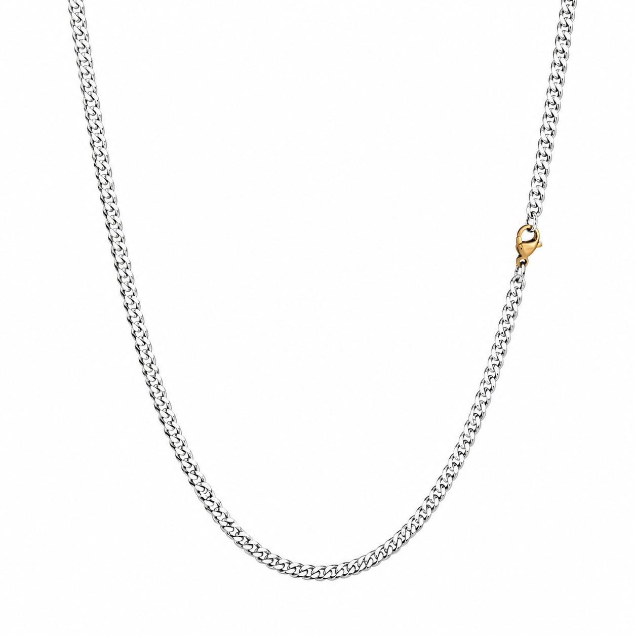 4 Cut Chain Necklace, 4mm