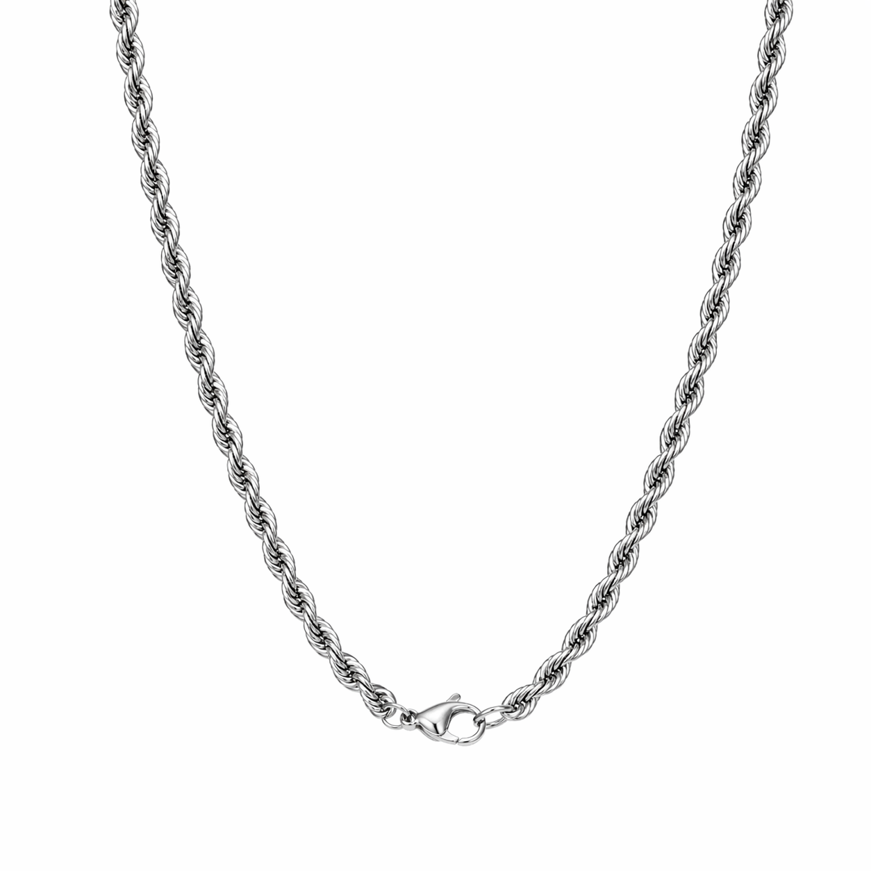 Rope Chain Necklace, Silver — 2mm / 4mm / 5mm