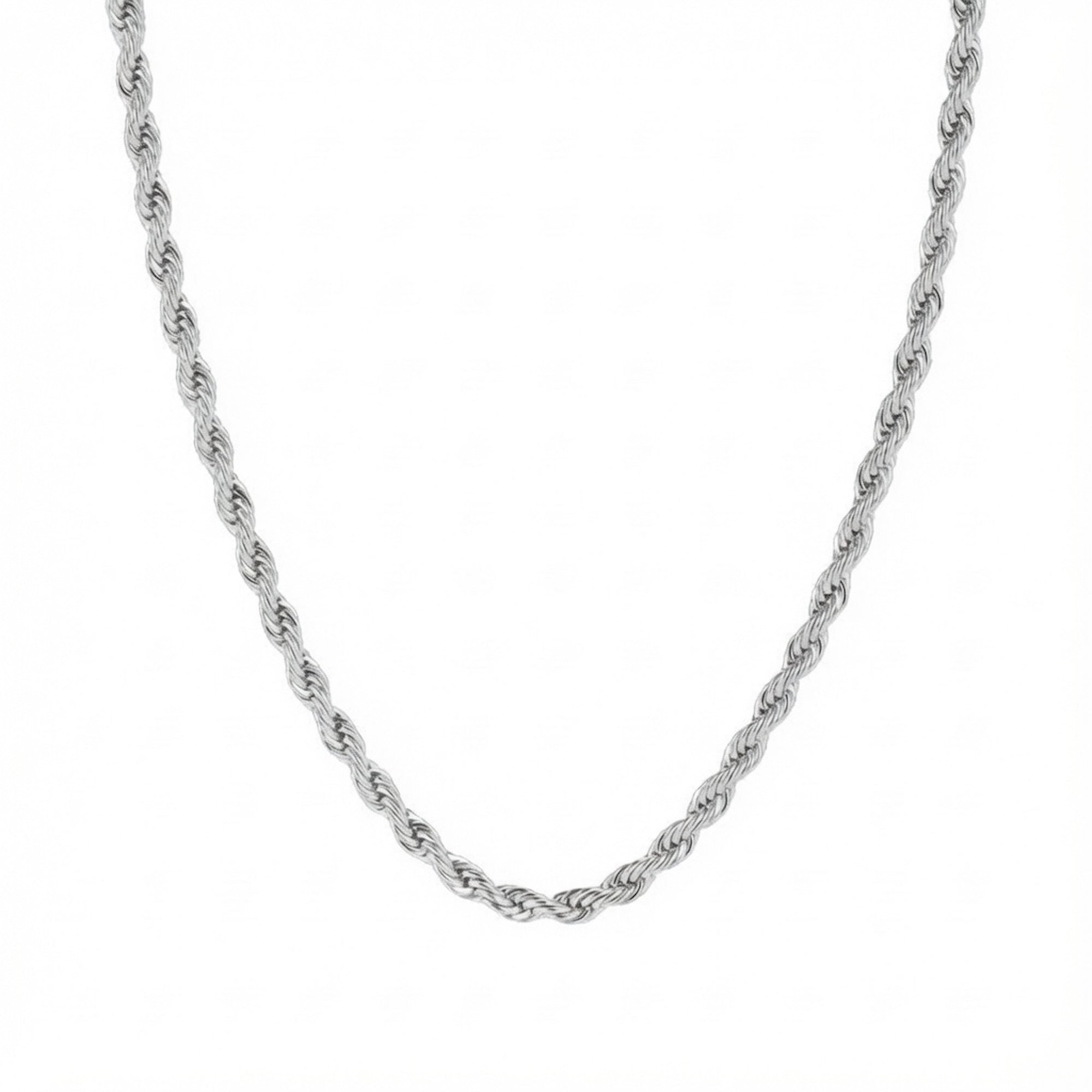 Rope Chain Necklace, Silver — 2mm / 4mm / 5mm