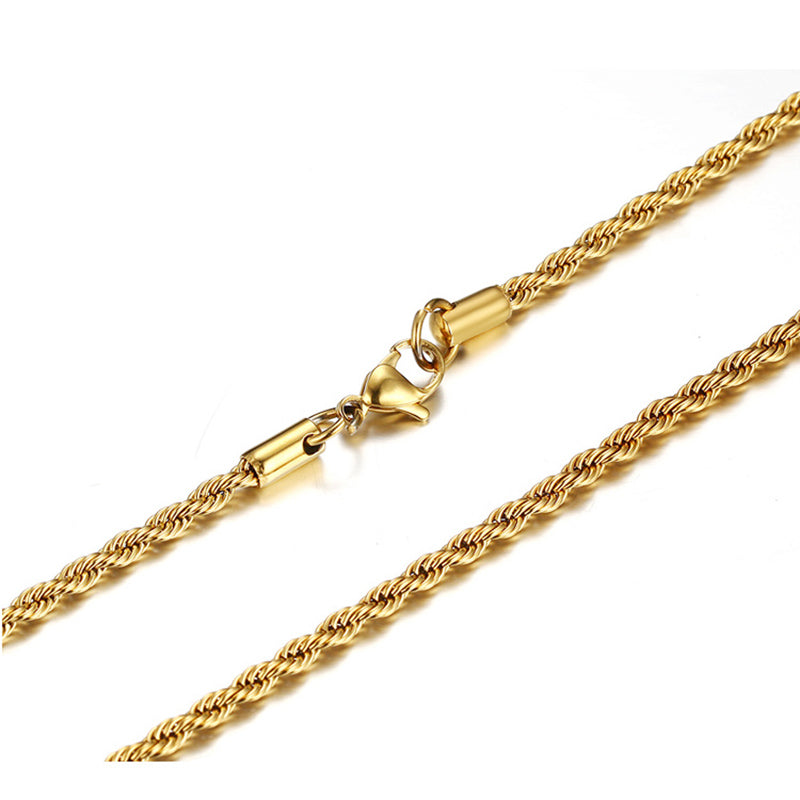 Twisted Rope Chain Necklace, Gold