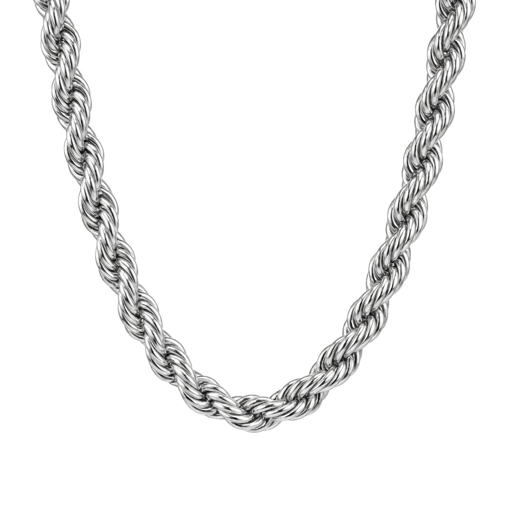 Rope Chain Necklace, Silver — 2mm / 4mm / 5mm