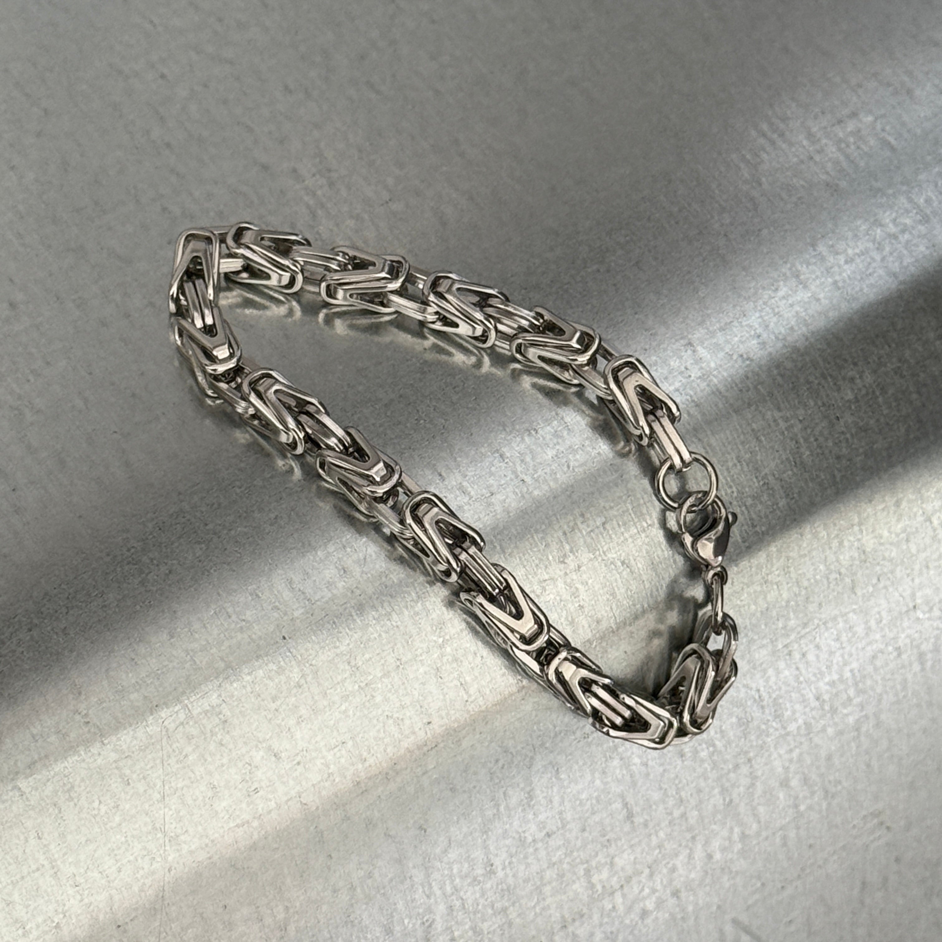 Chevron Link Byzantine Bracelet, 6.5mm