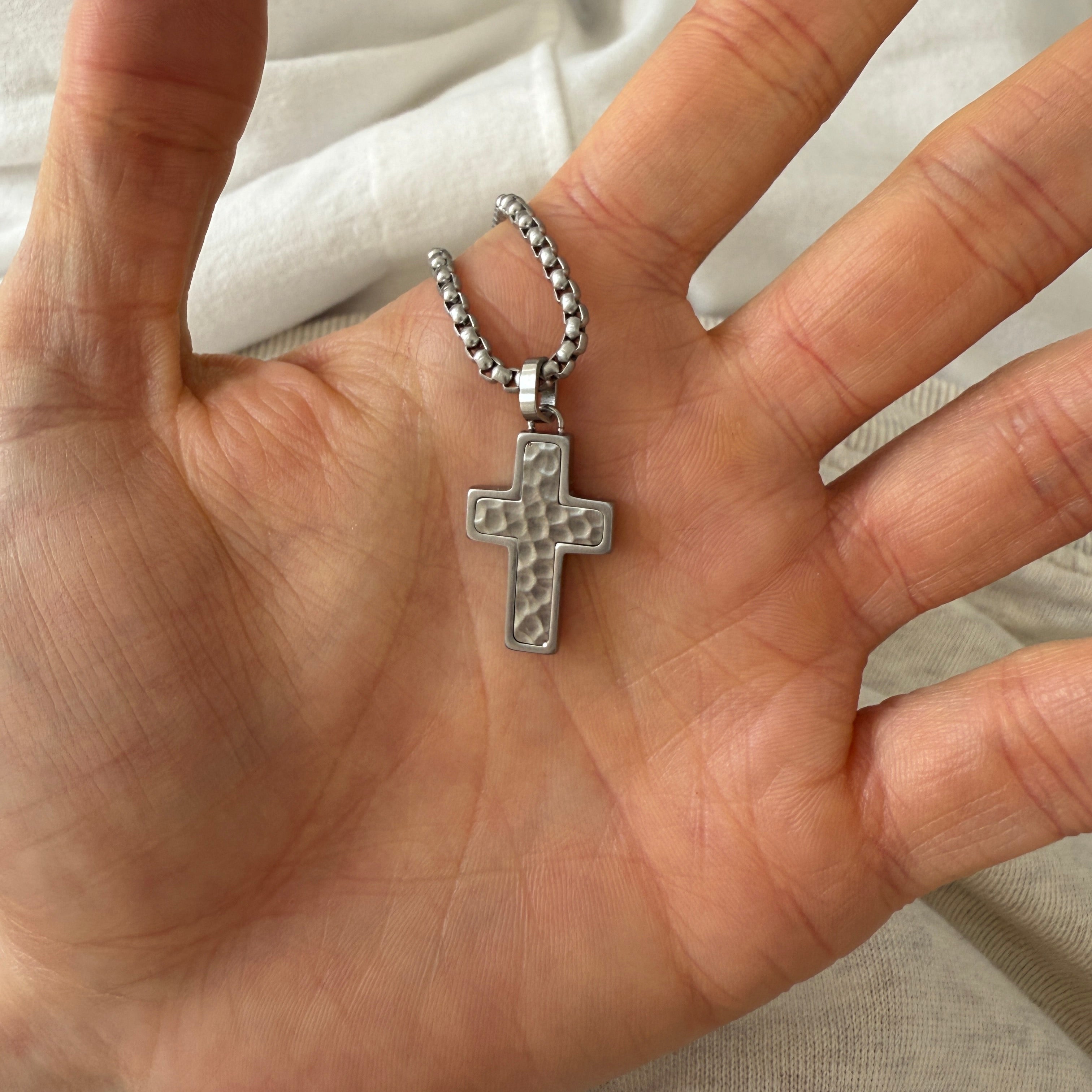 Forged Cross Pendant Necklace
