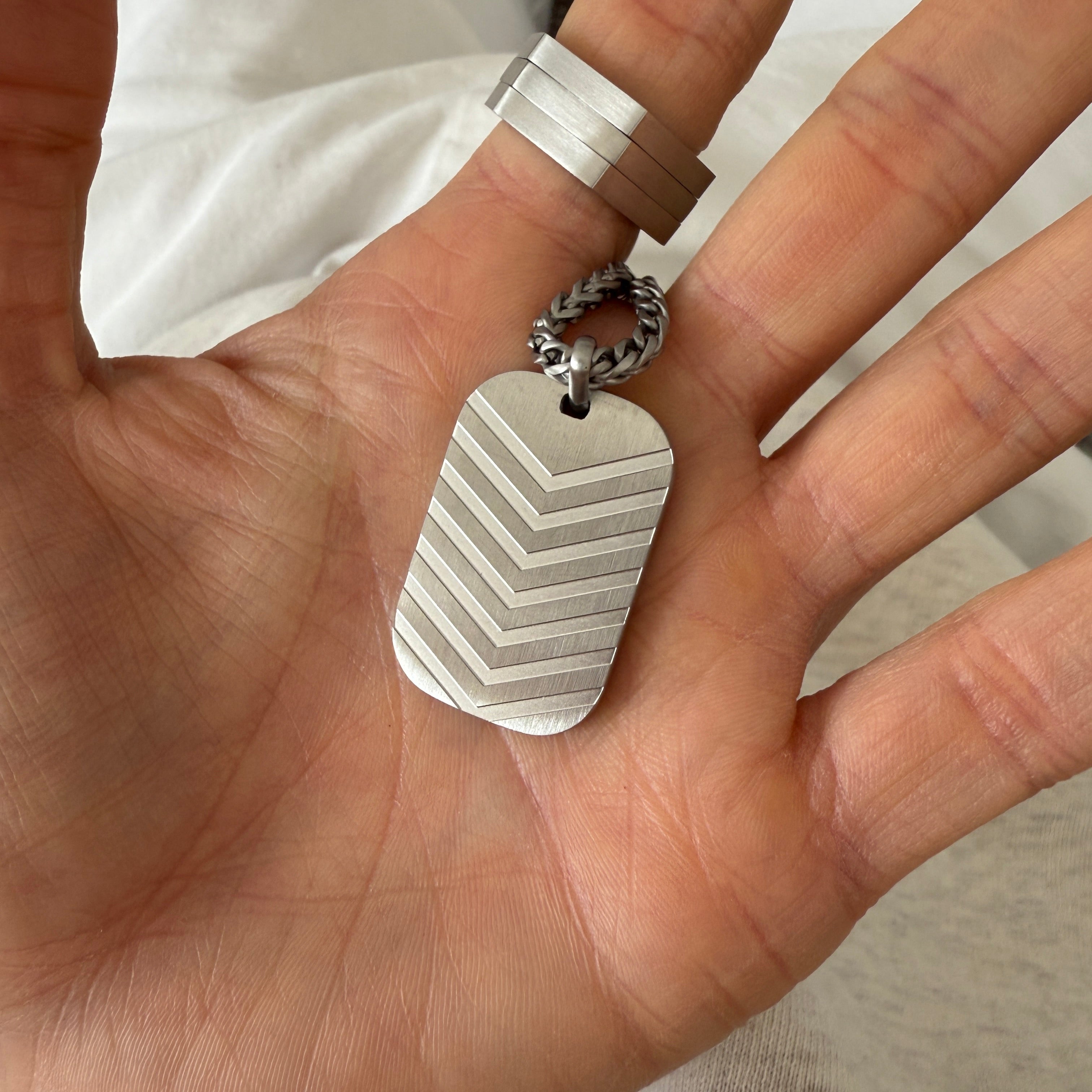Chevron Dog Tag Pendant