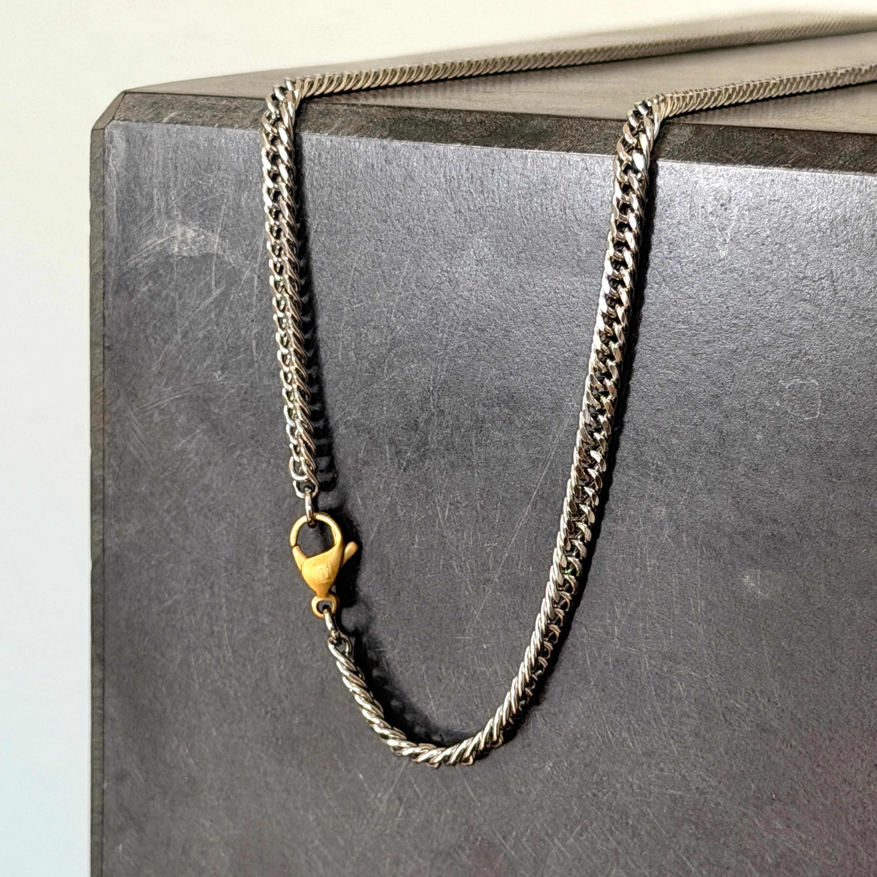 2 Cut Double Chain Necklace, 2.5mm