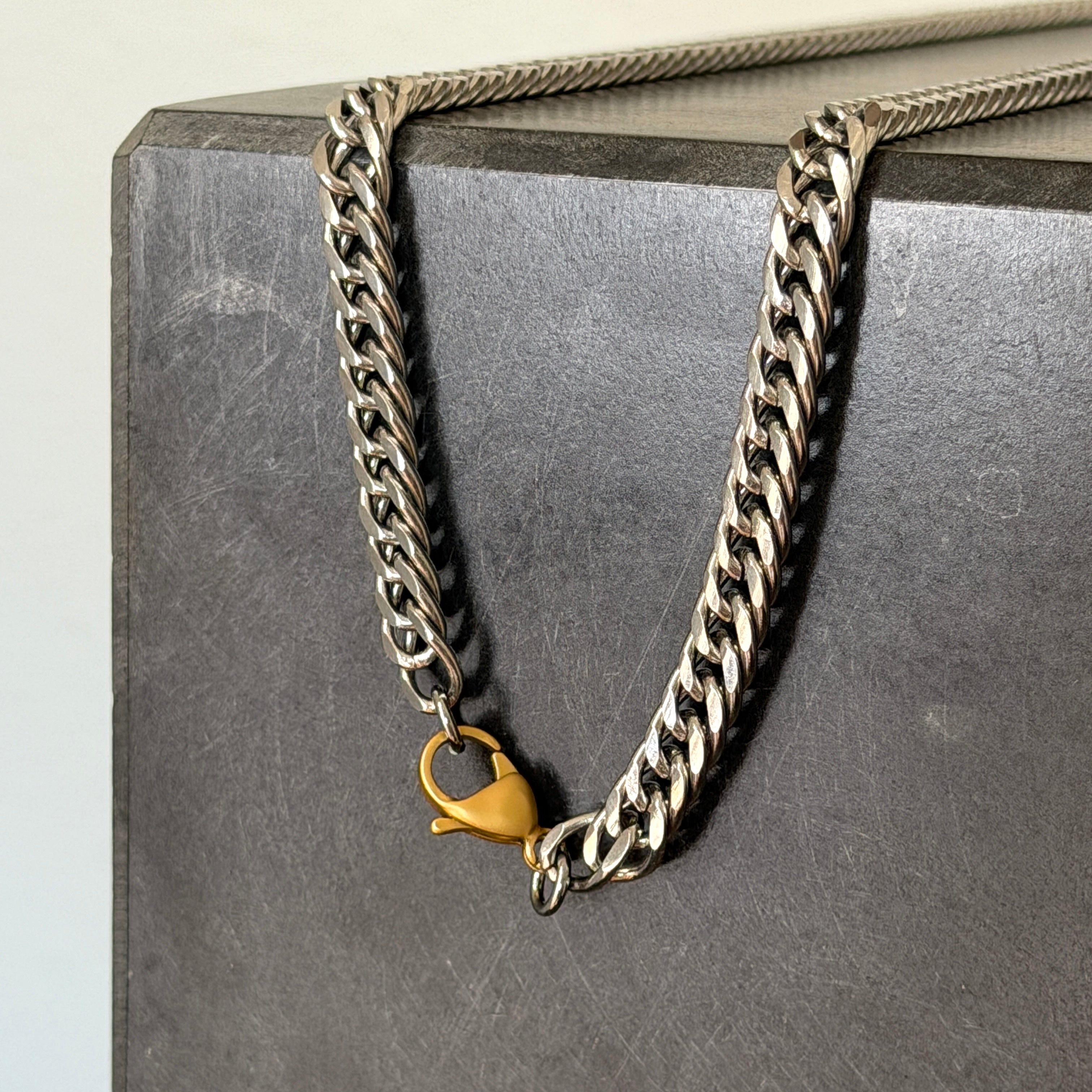 2 Cut Double Chain Necklace, 6.5mm
