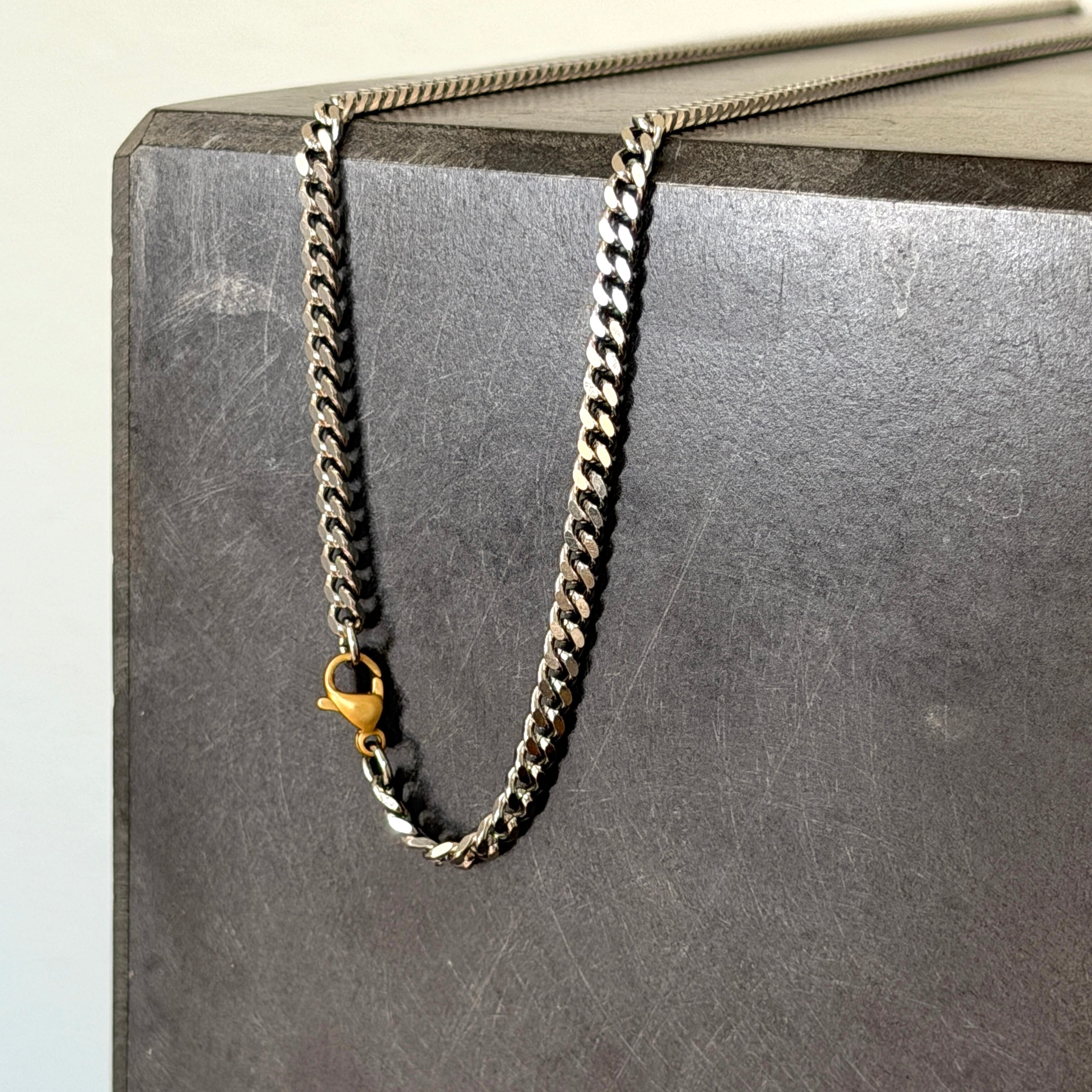 4 Cut Chain Necklace, 3mm