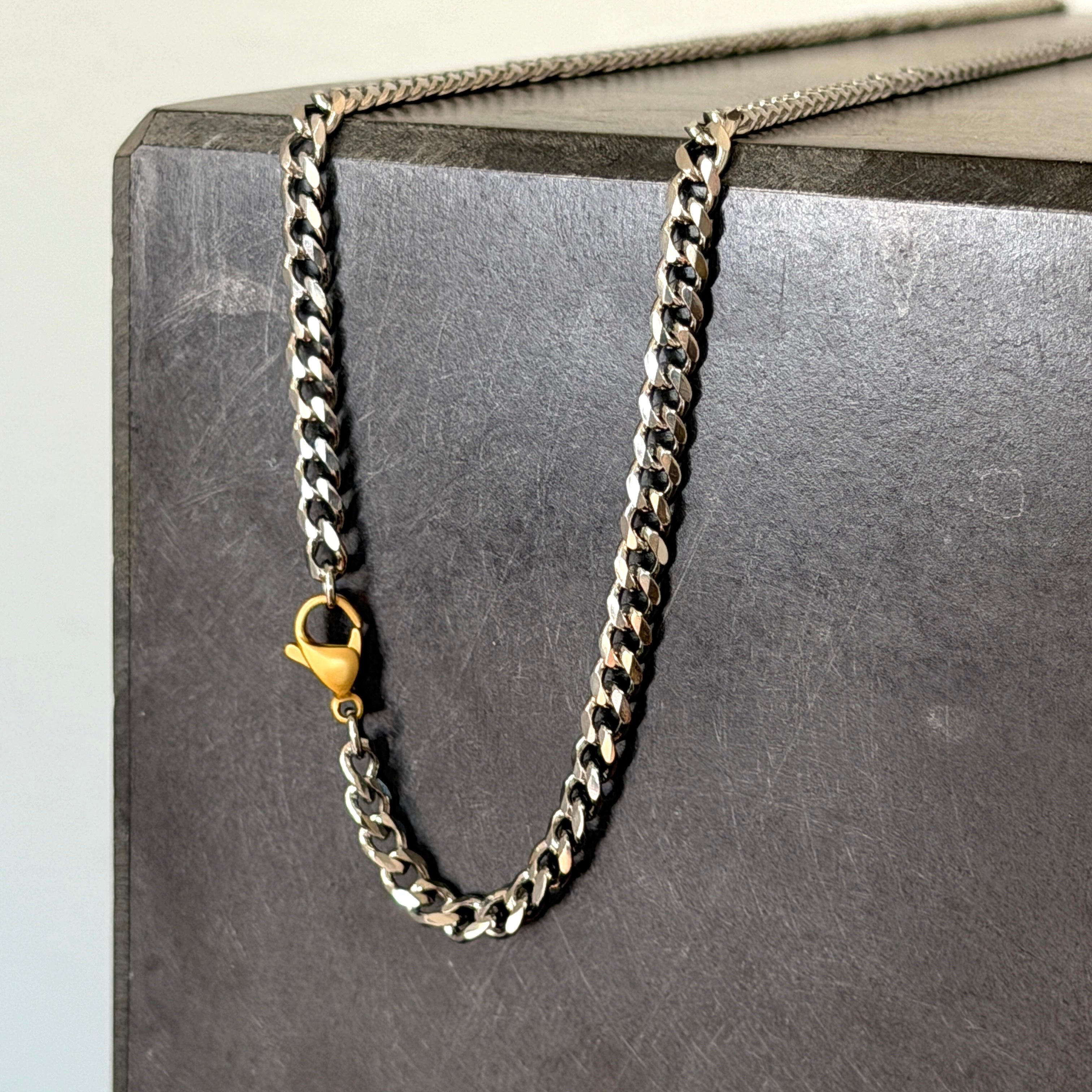 6 Cut Double Chain Necklace, 4.3mm