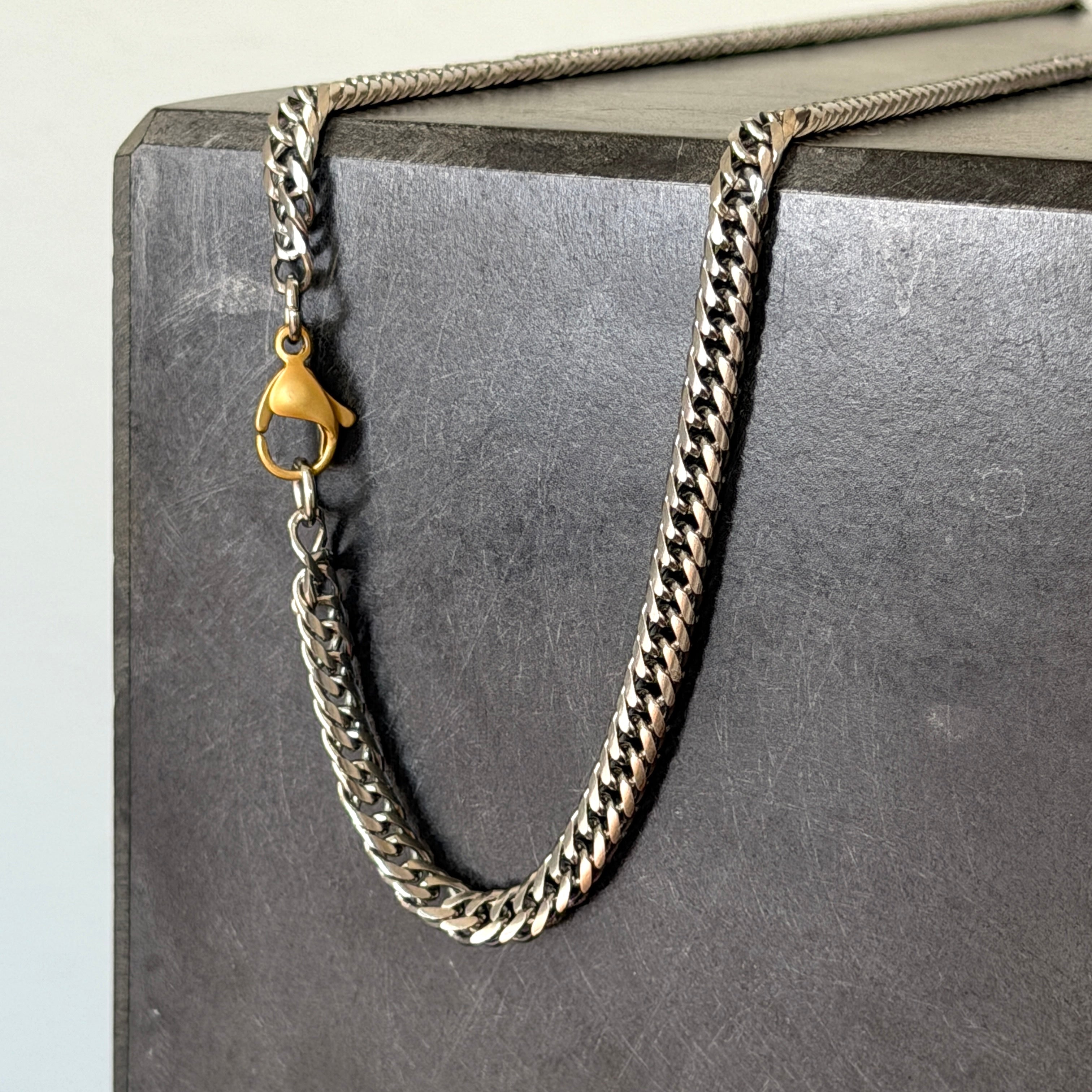 Round Double Chain Necklace, 4.5mm