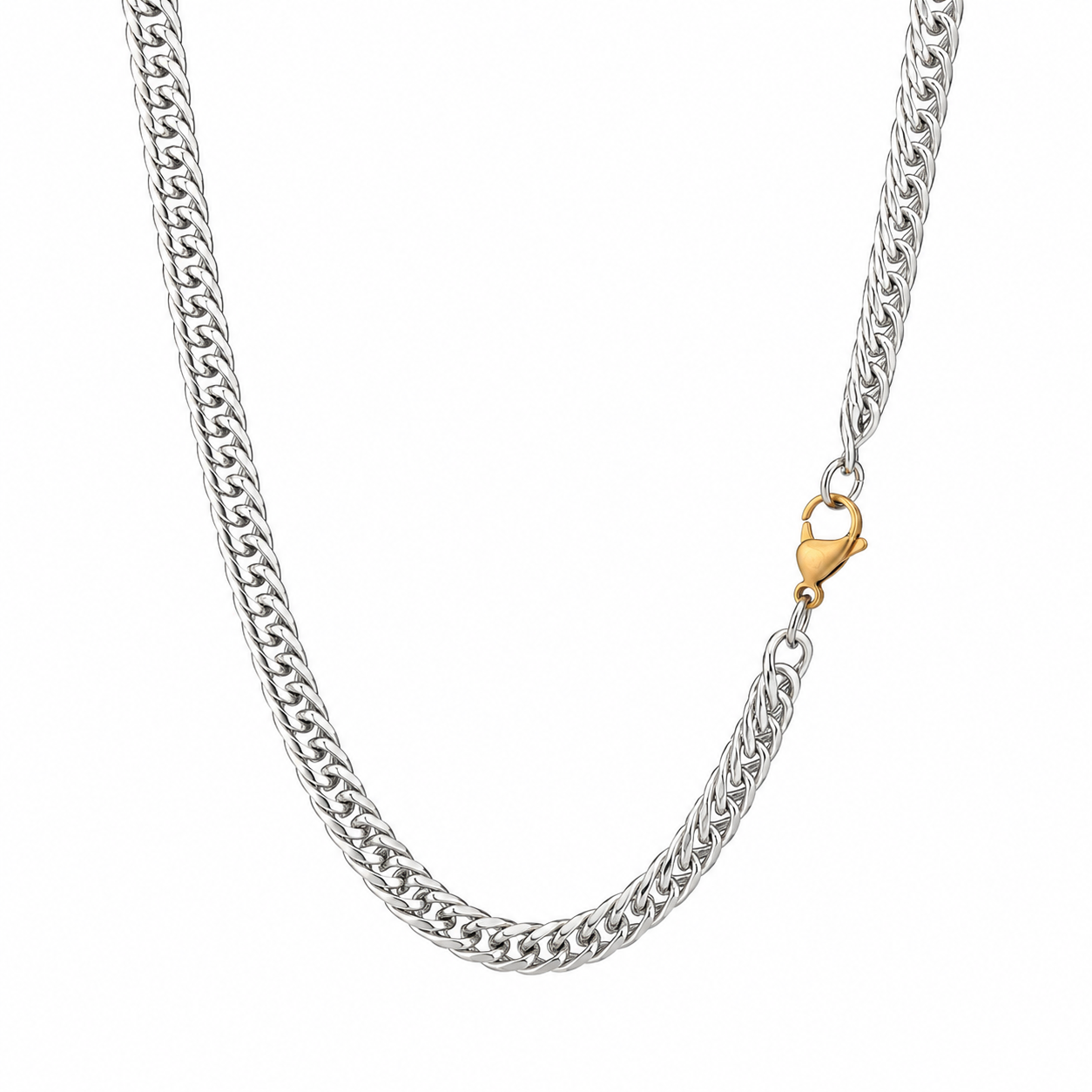 Round Double Chain Necklace, 9.4mm