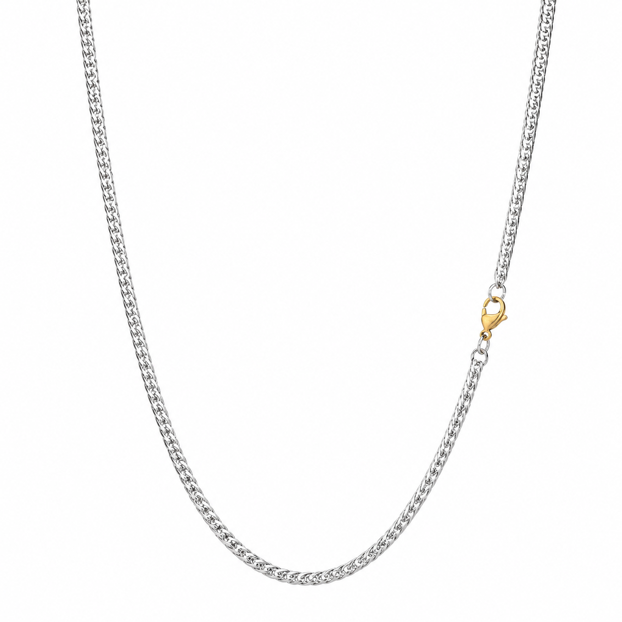 Round Double Chain Necklace, 4.5mm