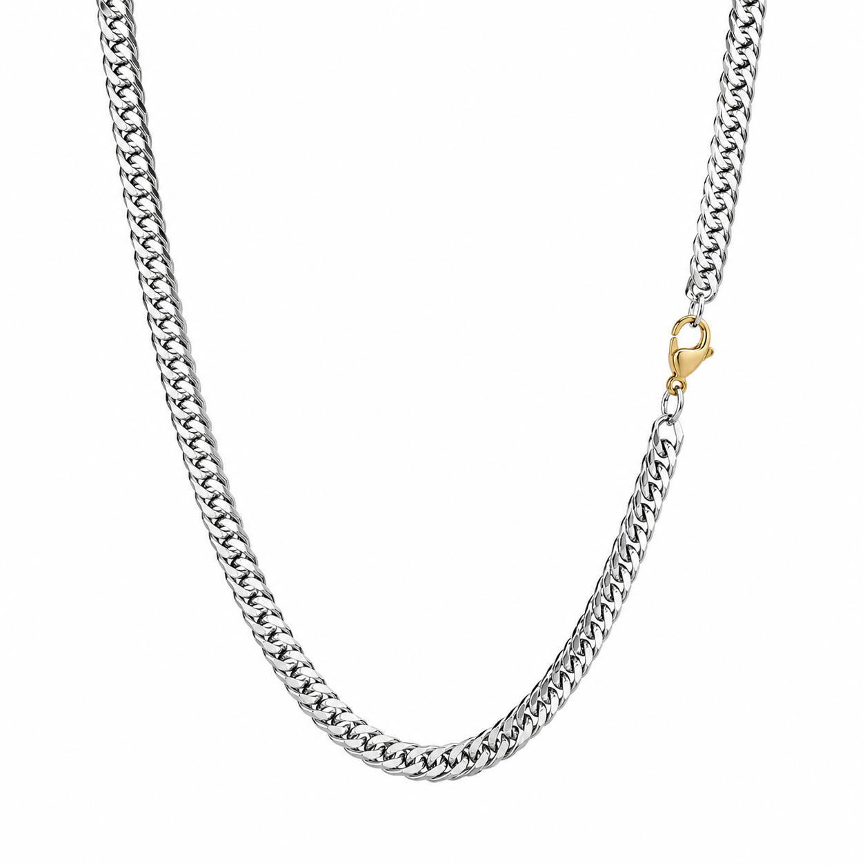 4 Cut Double Chain Necklace, 5.3mm