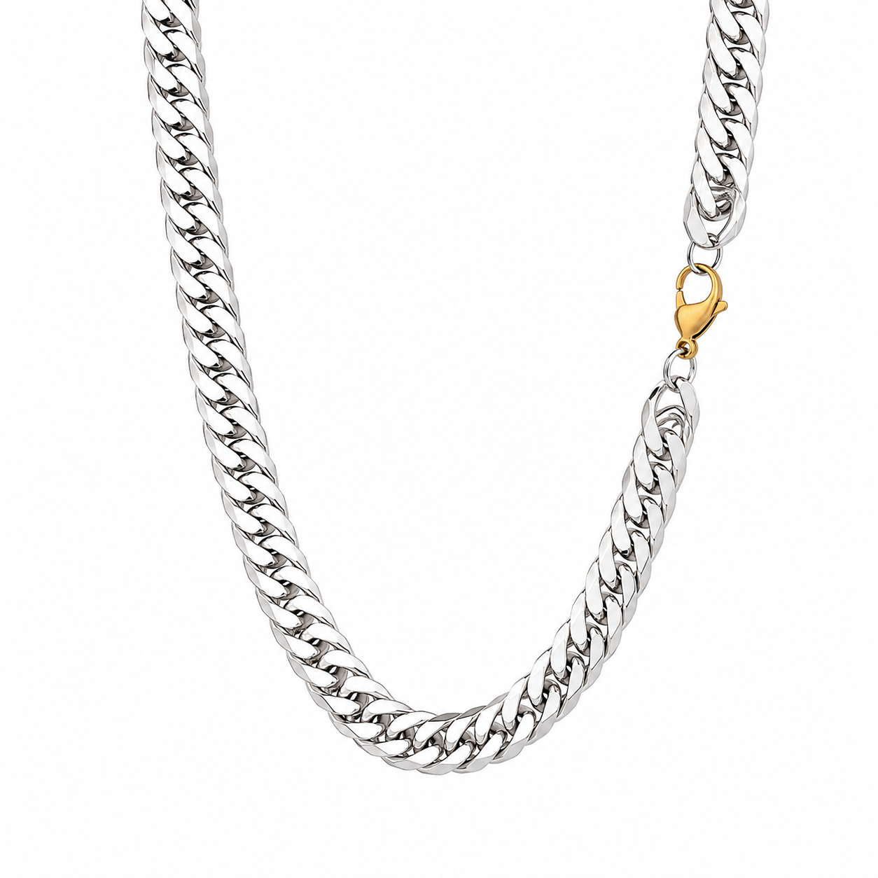 4 Cut Double Chain Necklace, 10.3mm