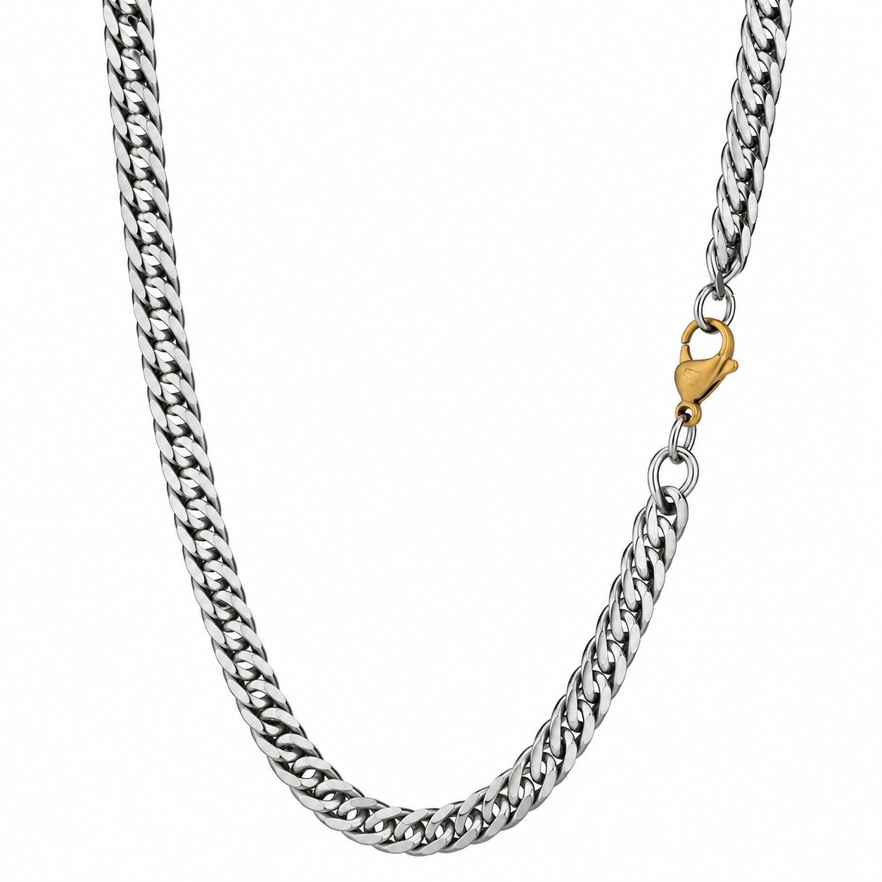 2 Cut Double Chain Necklace, 9.3mm