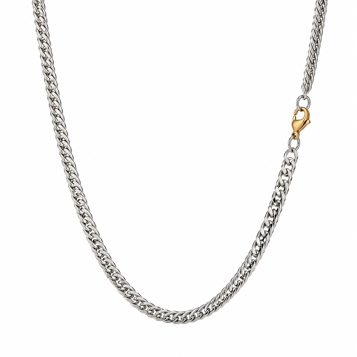 2 Cut Double Chain Necklace, 5.4mm