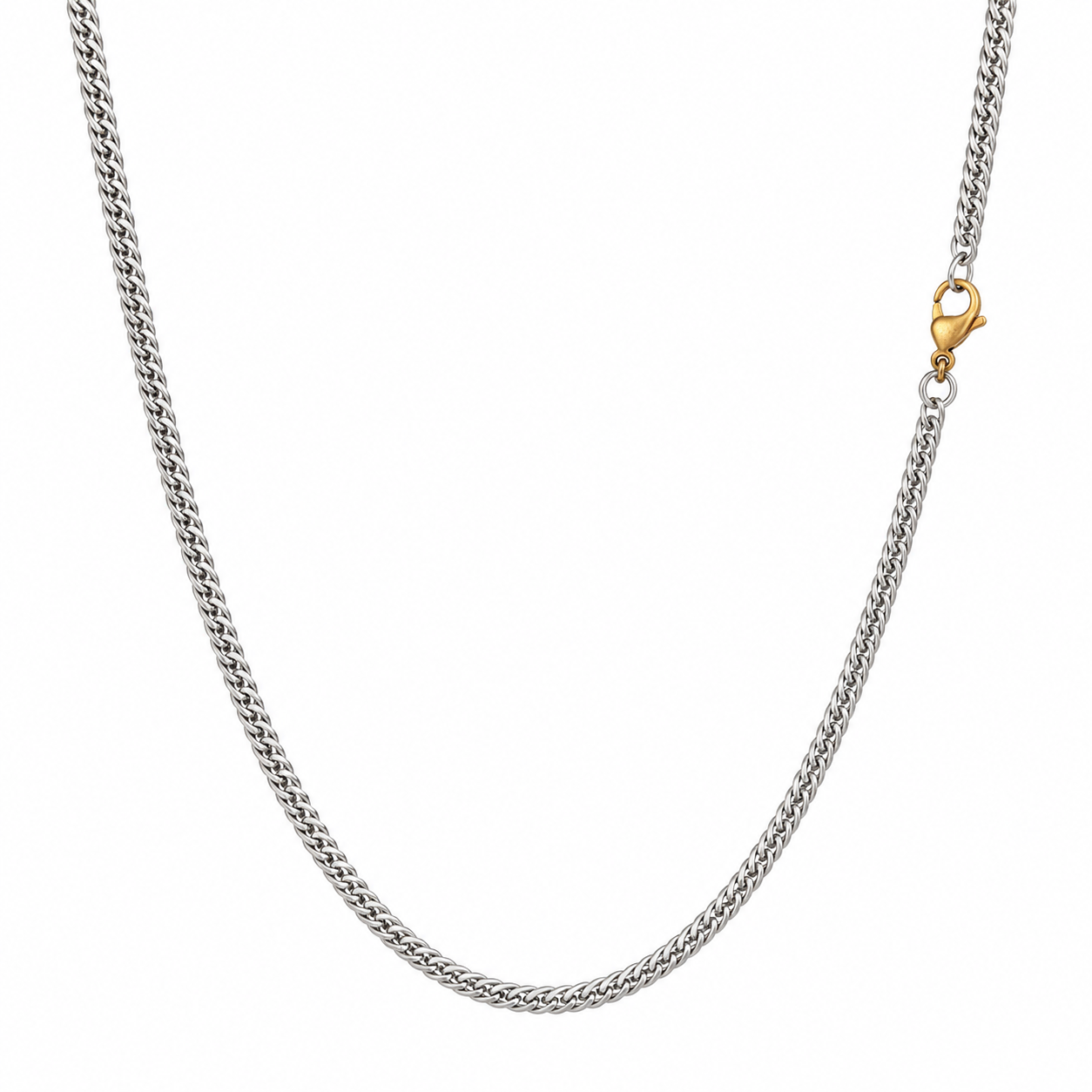 2 Cut Double Chain Necklace, 2.5mm