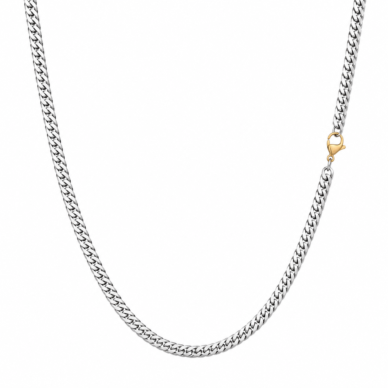 6 Cut Double Chain Necklace, 5.3mm