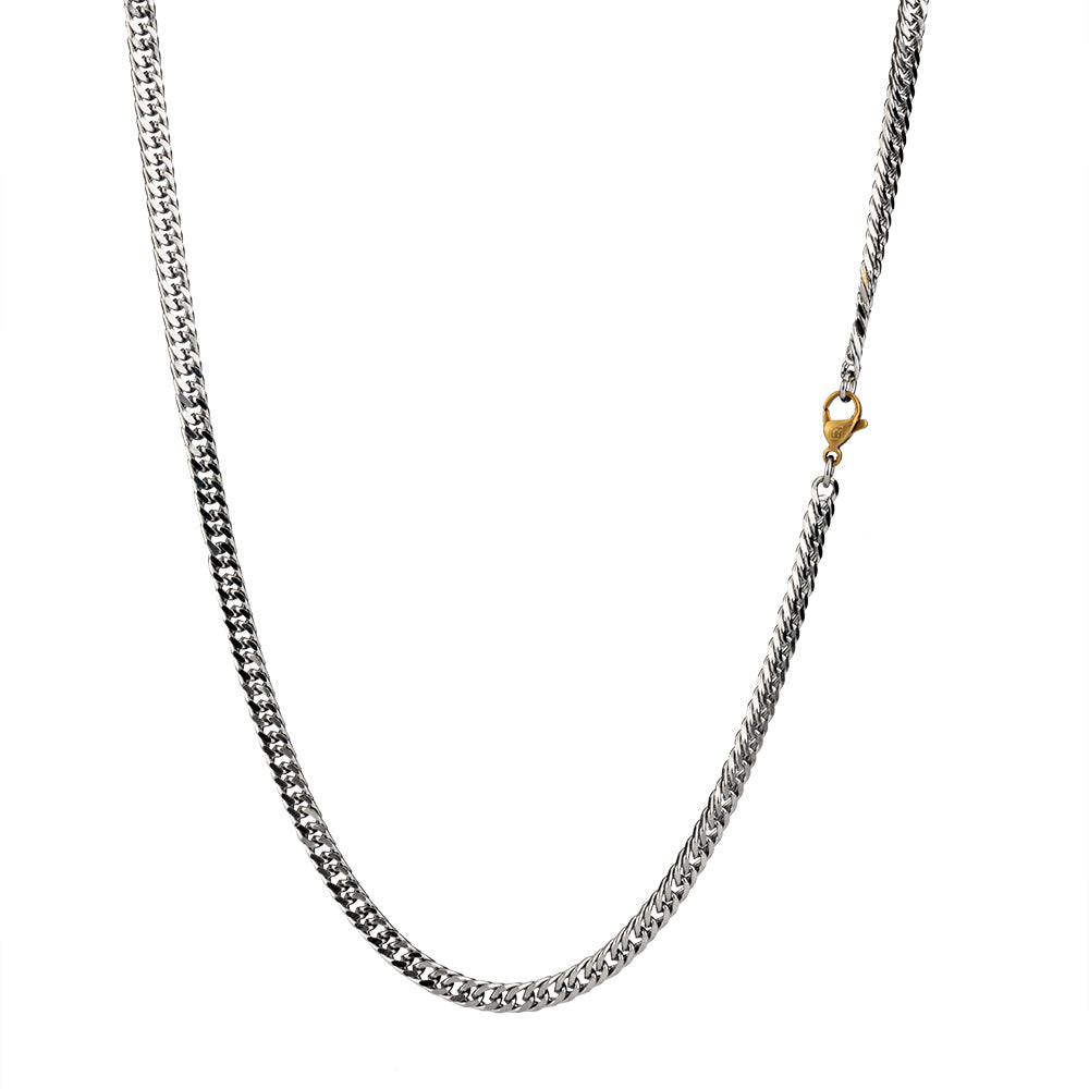 4 Cut Double Chain Necklace, 3.3mm