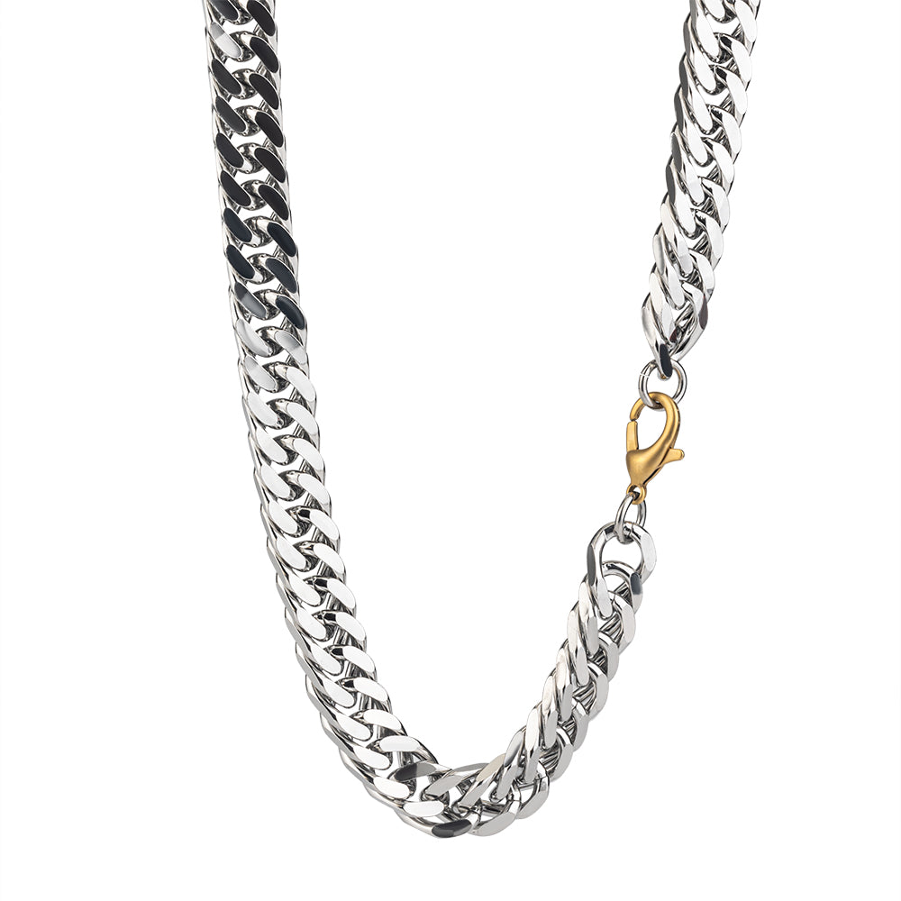 4 Cut Double Chain Necklace, 15.1mm
