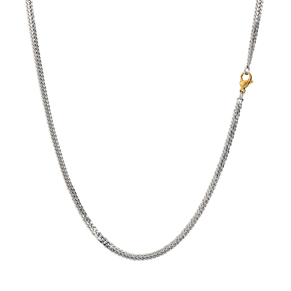 2 Cut Double Chain Necklace, 2.5mm