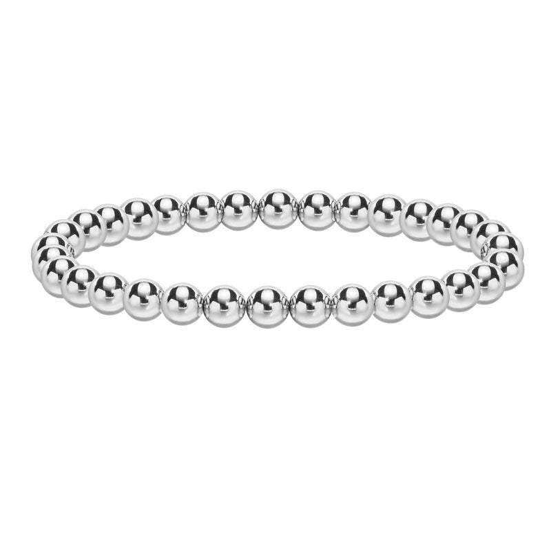 Polished Steel Bead Bracelet, 6mm – Stainless Steel Jewelry – Chain Supplyy