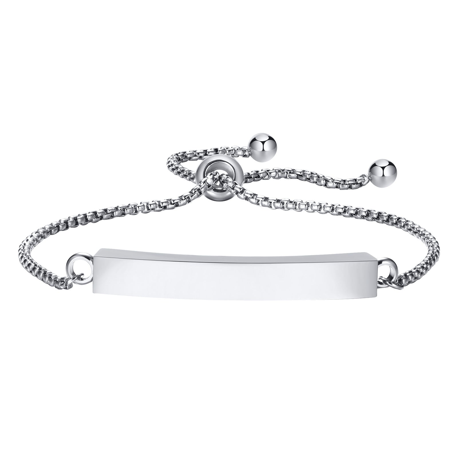 Adjustable Engraved Bar Bracelet, 2mm