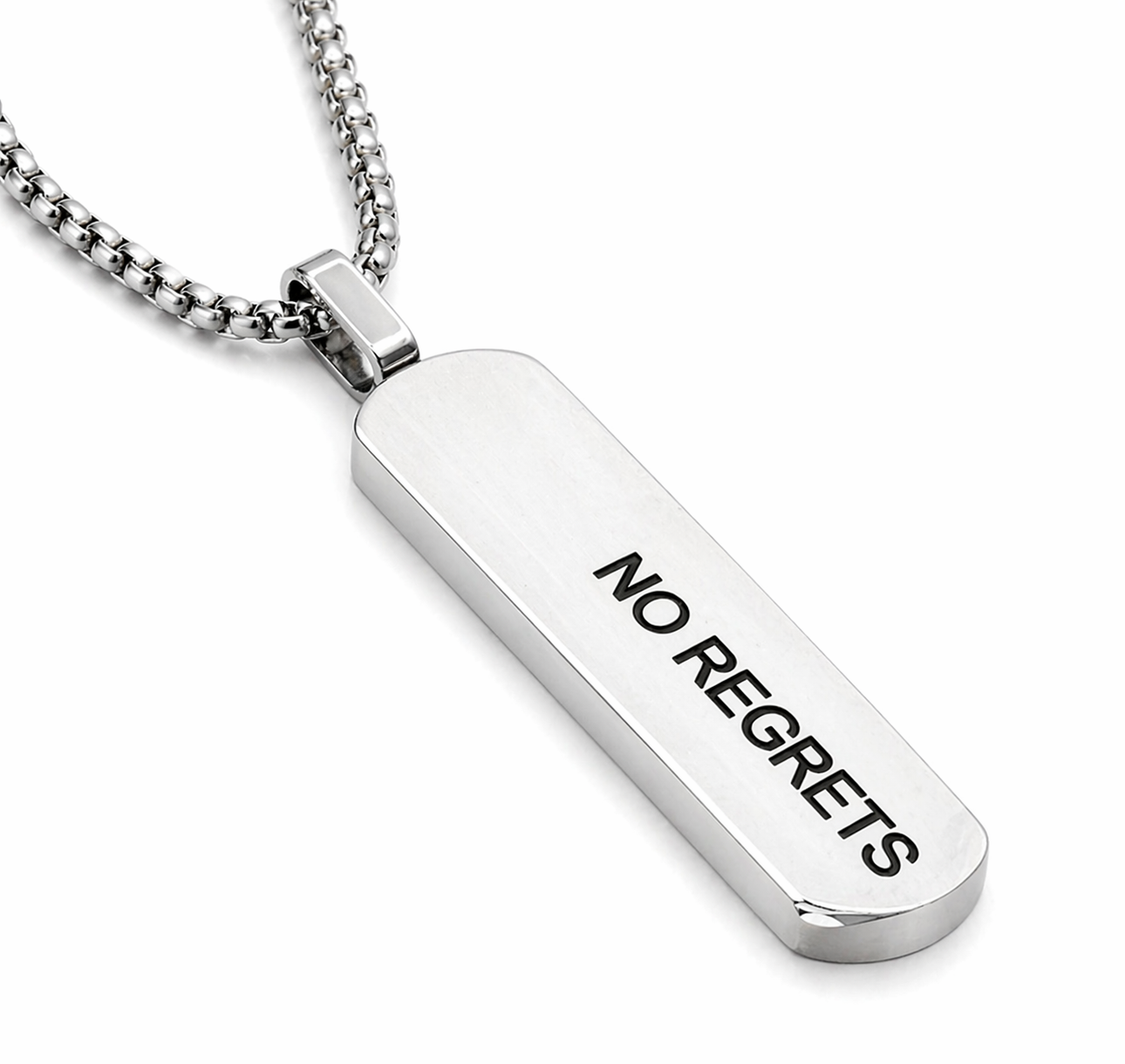 NO REGRETS Bar Pendant