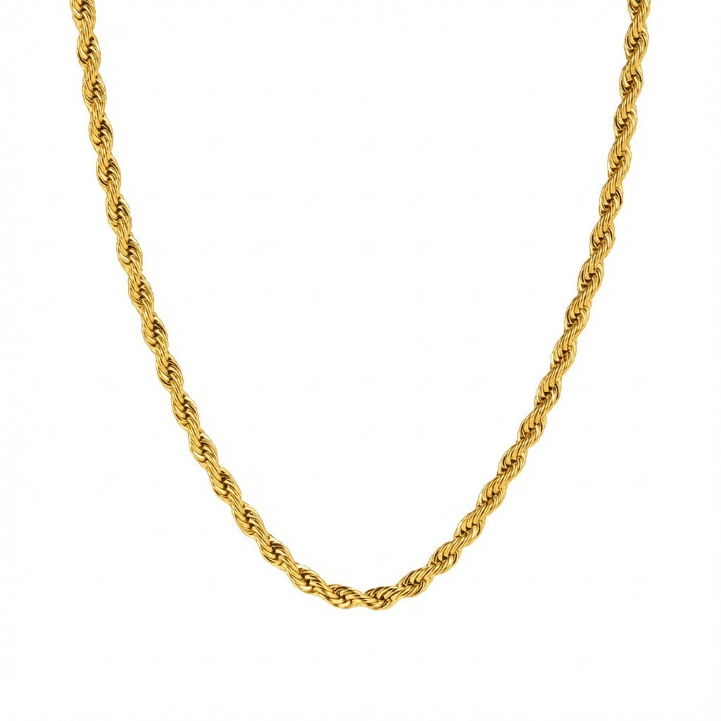 Twisted Rope Chain Necklace, Gold