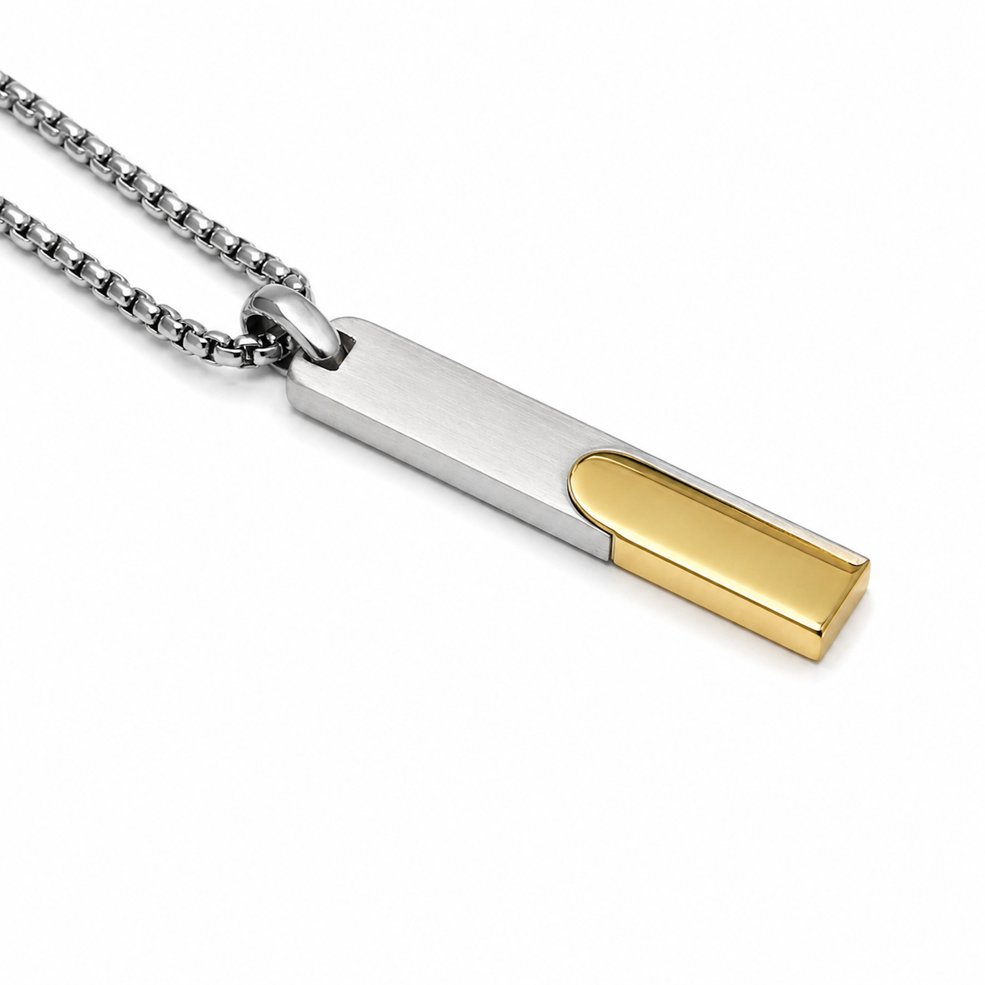 Gold Accent Bar Pendant Necklace