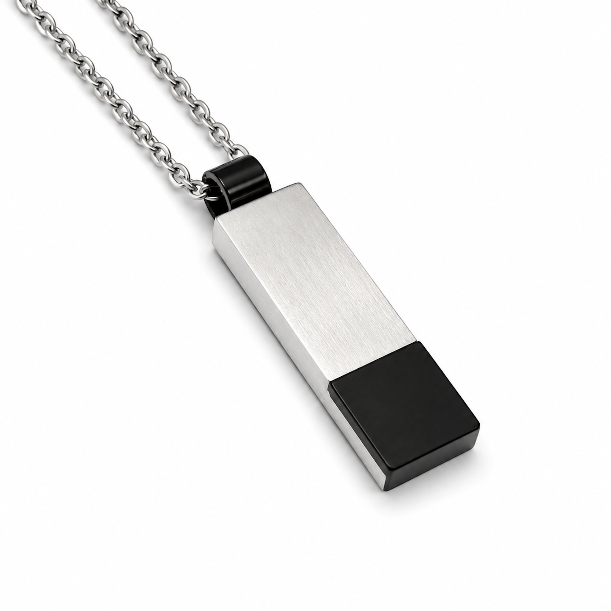 Dual Tone Bar Pendant Necklace